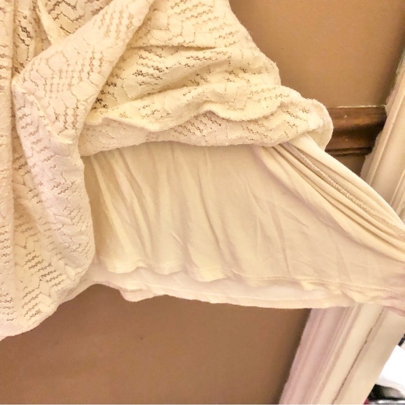 Free People Poppy Lace Pocket Mini Dress Cutout Back Cream Medium - Picture 6 of 7